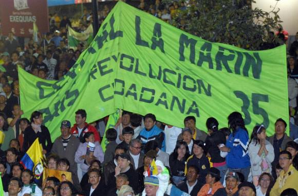 Verteidigung der "Bürgerrevolution" (Revolución ciudadana).