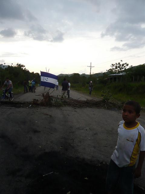 Straßenblockade in der Gemeinde Guadalupe Carney