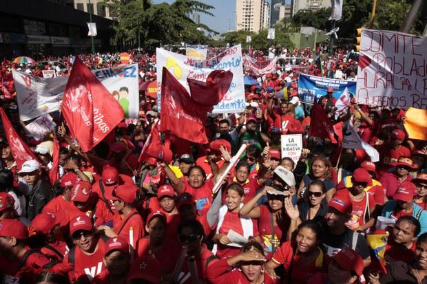 Teilnehmer der Demonstrationen für Hugo Chávez