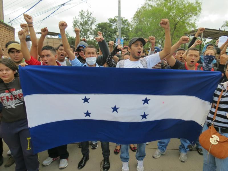 Demonstration nach Bekanntgabe des Wahlsieges von Juan Orlando Hernández