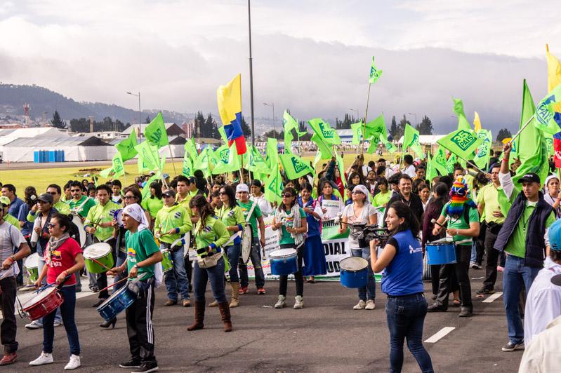 Die Delegation der revolutionären Jugend Alianza PAÍS (JRAP), der Jugendorganisation von Ecuadors Regierungspartei Alianza PAÍS,  die an der Organisation der Weltfestspiele beteiligt ist