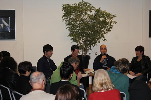 Luka Mesec, Tobias Baumann, Jules El-Khatib, Cornelia Ernst (v.l.n.r.)
