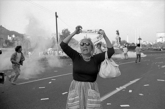 Internationaler Frauentag - 8. März 1987 im Viertel Plaza Italia in Santiago