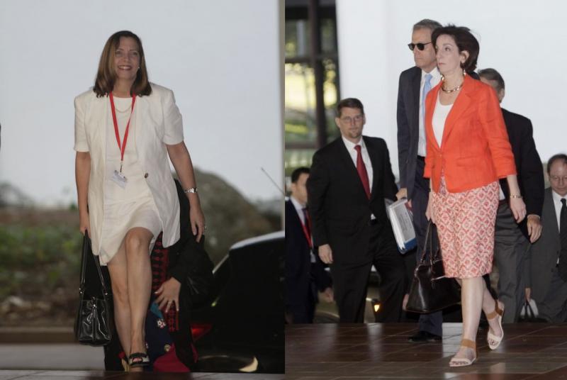 Die Leiterinnen der Gesprächsdelegationen: Josefina Vidal (Kuba, links) und Roberta Jackson (USA, rechts)