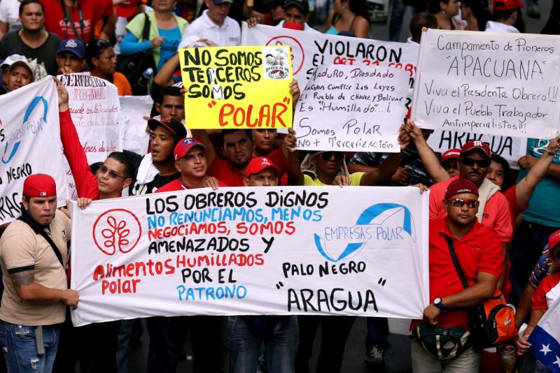 Protest von Leiharbeitern beim größten Lebensmittelkonzern in Venezuela, Polar: "Wir werden vom Arbeitgeber bedroht und gedemütigt"