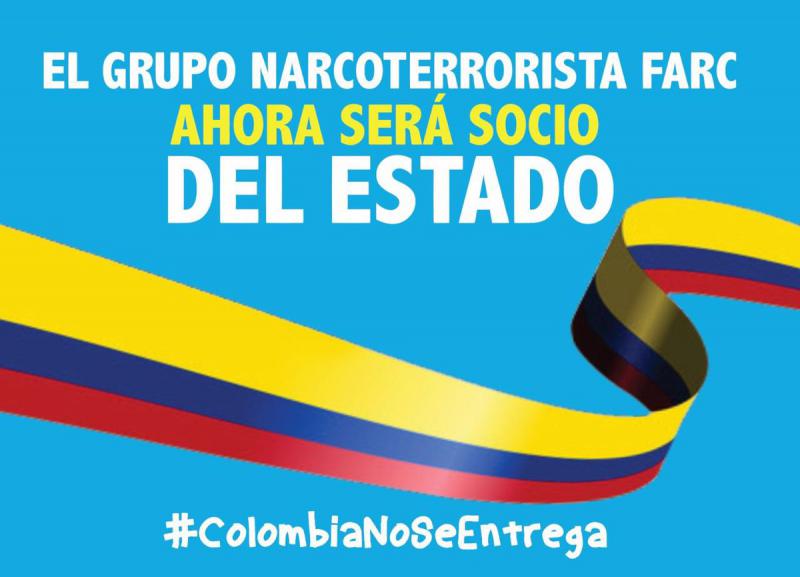 Propaganda gegen das Friedensabkommen in den Sozialen Netzwerken: "Jetzt wird die Narkoterroristen-Gruppe Farc Partner der Regierung"