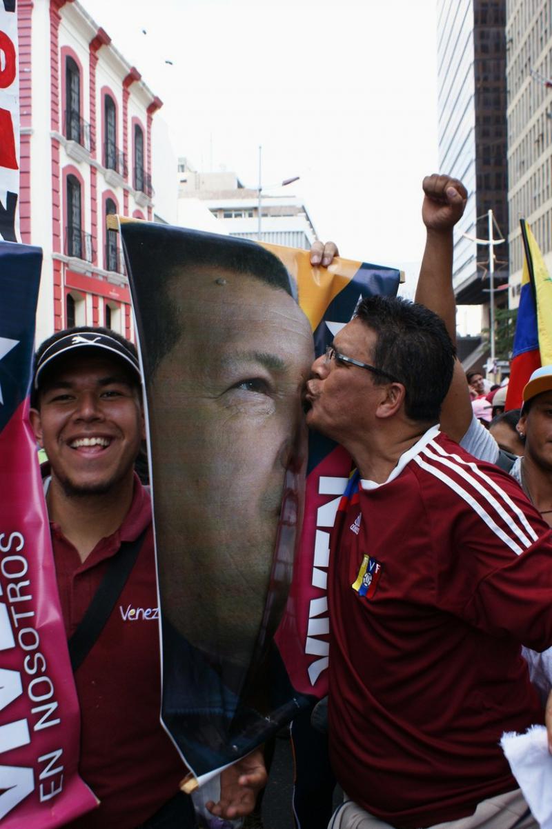 Der 2013 verstorbene Präsident Hugo Chávez ist immer präsent und bewegt die Menschen Der 2013 verstorbene Präsident Hugo Chávez ist immer präsent und bewegt die Menschen