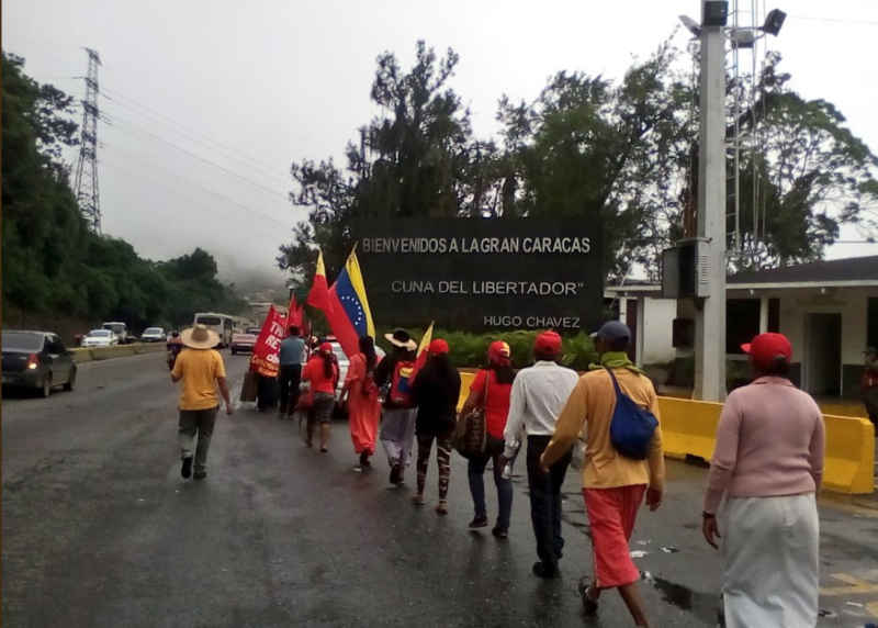 In den frühen Morgenstunden des 1. August traf der Marsch im Hauptstadtbezirk Groß-Caracas ein