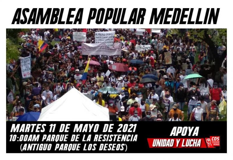 Ankündigung von Volsversammlung in Medellín