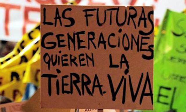 "Zukünftige Generationen wollen eine lebendige Erde" (Movimiento por un Uruguay Sustentable, Movus)