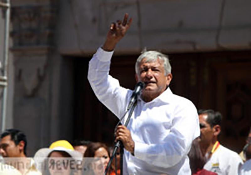 Präsident AMLO hält eine Rede