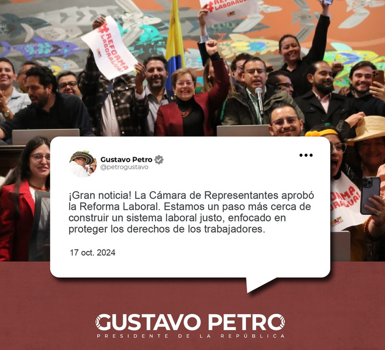 Gustavo Petro freut sich über die Entscheidung im Kongress