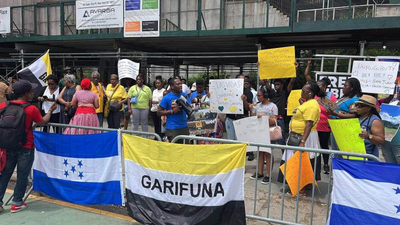Protest vor dem Sitz der UN in New York am Freitag