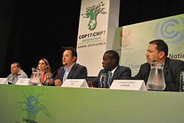 Pressekonferenz der ALBA-Staaten am Dienstag in Durban, Südafrika