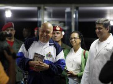Chávez bei der Ankunft im Hospital
