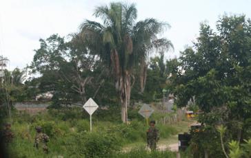 Soldaten der kolumbianischen Streitkräfte beschützen das Erdölfeld Cari-Care in Arauca Soldaten der kolumbianischen Streitkräfte beschützen das Erdölfeld Cari-Care in