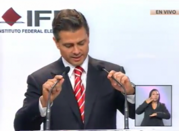 Enrique Peña Nieto in der Debatte Enrique Peña Nieto in der Debatte