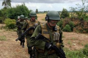 Spezialeinheiten der chilenischen Polizei führten die Razzia durch
