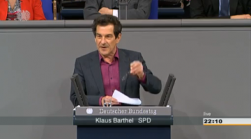 Der SPD-Abgeordnete Klaus Barthel in der Debatte Der SPD-Abgeordnete Klaus Barthel in der Debatte