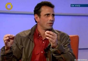 Henrique Capriles im privaten Fernsehsender Globovisión