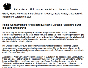 Auszug aus der Erklärung