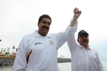 Die Präsidenten Venezuelas und Nicaraguas, Nicolás Maduro und Daniel Ortega am Sonntag in Managua