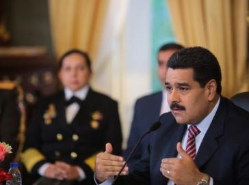 Präsident Maduro bei der Pressekonferenz am Mittwoch Präsident Maduro bei der Pressekonferenz am Mittwoch