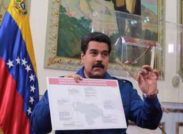 Präsident Maduro beim Interview mit Telesur am Sonntag