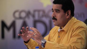 Präsident Maduro in seiner Fernseh- und Radiosendung Präsident Maduro in seiner Fernseh- und Radiosendung