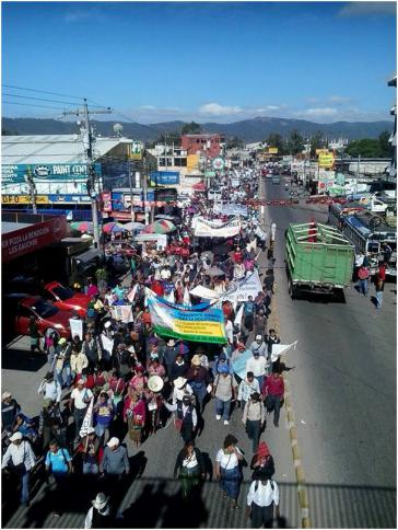 Hunderte protestieren in Huehuetenango friedlich gegen Korruption Hunderte protestieren in Huehuetenango friedlich gegen Korruption