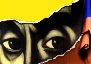 Eines der Farc-Logos: Simón Bolívar, der Anführer der südamerikanischen  Unabhängigkeitsbewegung gegen die spanischen Kolonialisten, "vermummt" mit der kolumbianischen Fahne