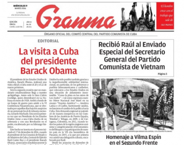 Titelseite der Granma vom 9. März