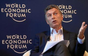Staatspräsident Mauricio Macri beim Weltwirtschaftsforum in Davos 2014 Macri Davos