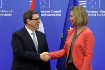Bruno Rodríguez und Federica Mogherini beim EU-Kuba-Gipfel in Brüssel Bruno Rodríguez und Federica Mogherini beim EU-Kuba-Gipfel in Brüssel