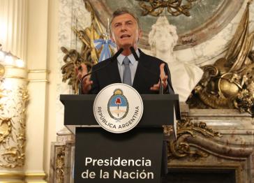 In einer Fernsehansprache gab Argentiniens Präsident Macri die Unterzeichnung des Dekrets bekannt