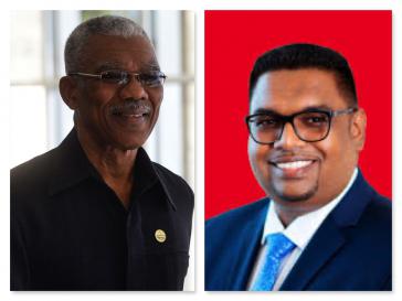 Der amtierende Präsident, David Granger (links) oder Irfan Ali - immer noch nicht ist klar, wer die Wahl in Guyana gewonnen hat Der amtierende Präsident, David Granger (links) oder Irfan Ali - immer noch nicht ist klar, wer die Wahl in Guyana gewonnen hat