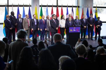 Vertreter der Lima-Gruppe vergangene Woche in Québec. Am Mikrophon Kanadas Außenminister François-Philippe Champagne Vertreter der Lima-Gruppe vergangene Woche in Québec. Am Mikrophon Kanadas Außenminister François-Philippe Champagne