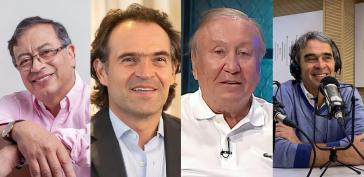 Von links nach rechts: Gustavo Petro, Federico Gutiérrez, Rodolfo Hernández und Sergio Fajardo. (Bilder aus Wikipedia, Twitter und Facebook) Von links nach rechts: Gustavo Petro, Federico Gutiérrez, Rodolfo Hernández und Sergio Fajardo. (Bilder aus Wikipedia, Twitter und Facebook)
