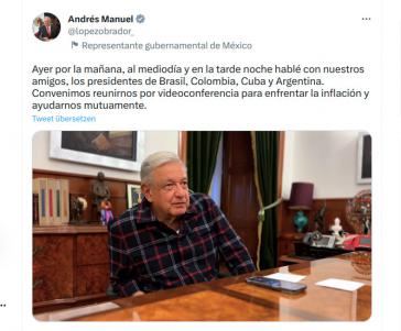 López Obrador beim Telefonat mit Fernández am Donnerstag