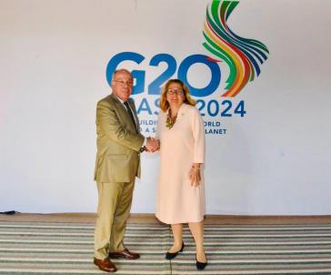 Foto: Am Rande des Treffens der G20-Entwicklungsminister:innen in Rio de Janeiro traf der brasilianische Außenminister Mauro Vieira mit Bundesministerin Svenja Schulze zusammen