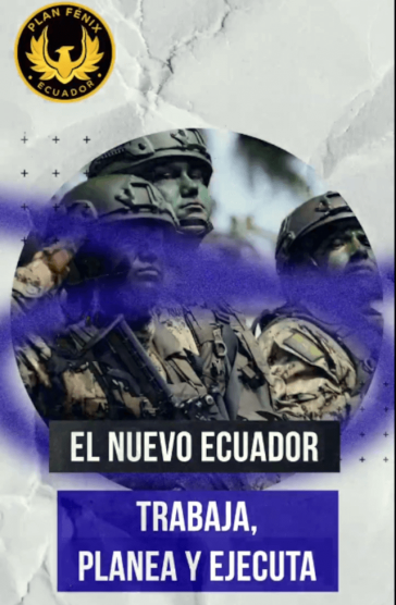 Regierung von Ecuador setzt auf martialische Mobilisierung gegen die Unsicherheit. (Screenshot)