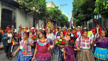 Zehntausende Unterstützer Arévalos zeigten am Sonntag Präsenz in der Hauptstadt