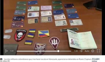 Video russischer Behörden zeigt Ausweispapiere, Abzeichen der ukrainischen Armee und Geldkarten, die Medina bei sich trug (Screenshot) Video russischer Behörden zeigt Ausweispapiere, Abzeichen der ukrainischen Armee und Geldkarten, die Medina bei sich trug (Screenshot)