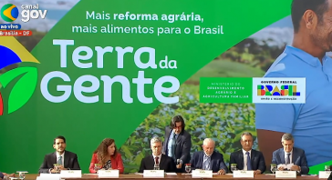 Präsident Lula da Silva bei der Ankündigung des Programms Terra da Gente (Screenshot)