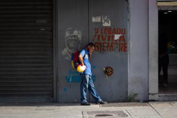 "Dein Vermächtnis wird immer leben": Wandbild mit dem Bildnis von Hugo Chávez "Dein Vermächtnis wird immer leben": Wandbild mit dem Bildnis von Hugo Chávez