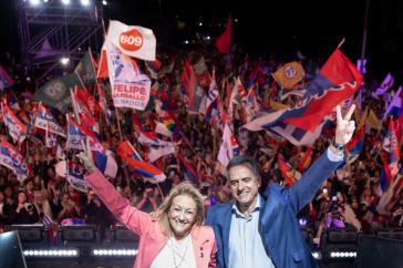 Das Kandidatenduo der Frente Amplio im Wahlkampf in Uruguay