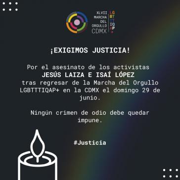 "Wir fordern Gerechtigkeit für den Mord an Jesús Laiza González und Isaí López Rodríguez" "Wir fordern Gerechtigkeit für den Mord an Jesús Laiza González und Isaí López Rodríguez"