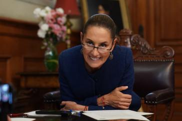 Mexikos Präsidentin Claudia Sheinbaum während eines Telefonates mit US-Präsident Donald Trump im November 2024 Mexikos Präsidentin Claudia Sheinbaum während eines Telefonates mit US-Präsident Donald Trump im November 2024