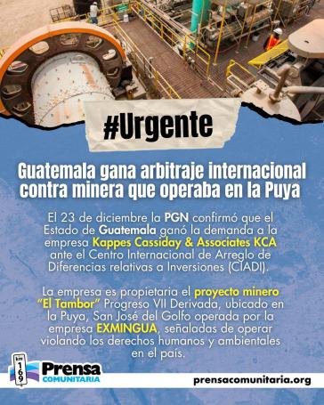 Guatemala gewinnt das Schiedsverfahren gegen Bergbauunternehmen Guatemala gewinnt das Schiedsverfahren gegen Bergbauunternehmen