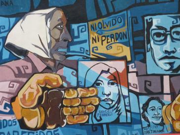 "Kein Vergeben, kein Vergessen": Bild zu Ehren der Madres im Stadtteil La Boca in Buenos Aires. Es wurde vom Wandmaler Lucas Quinto entworfen "Kein Vergeben, kein Vergessen": Bild zu Ehren der Madres im Stadtteil La Boca in Buenos Aires. Es wurde vom Wandmaler Lucas Quinto entworfen